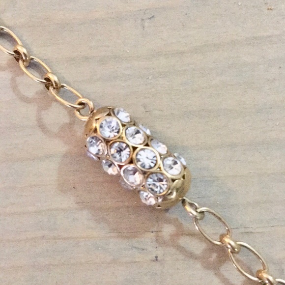 J Crew Crystal Barrel Gold Chain Station Necklace - Picture 4 of 7